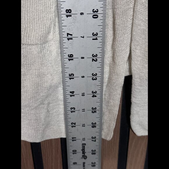 Eileen Fisher Cardigan Medium Full Length Open Front Italian Organic Linen - Picture 5 of 7
